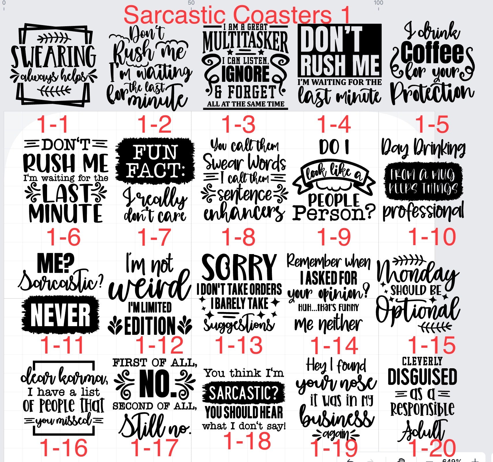 Engraved 4" Slate Coasters Square - Snarky Sayings (sarcastic)