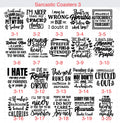 Engraved 4" Slate Coasters Square - Snarky Sayings (sarcastic) Sets 3 & 4
