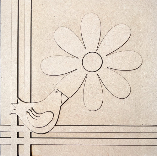 DIY 6"X6" Blue Bird Daisy Sign