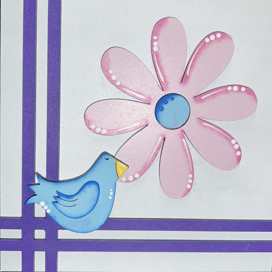 DIY 6"X6" Blue Bird Daisy Sign