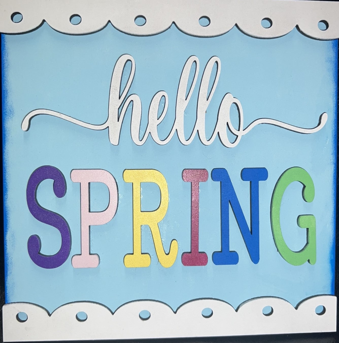 DIY 6"X6" Hello Spring Sign
