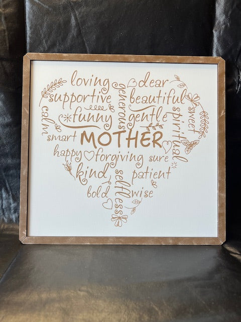 Mother's Day Word Heart - Finished