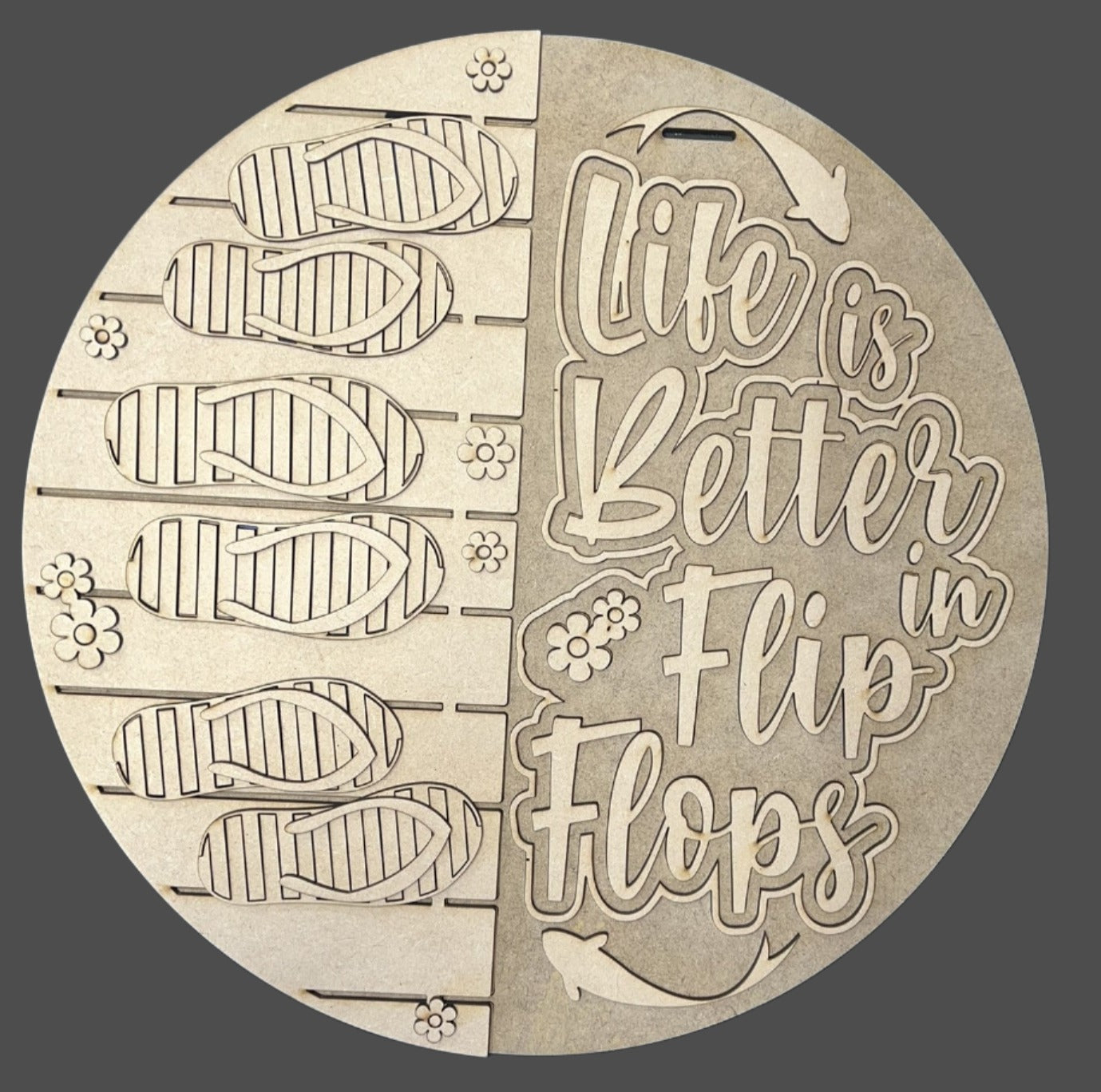 DIY Life is Better in Flip Flops Door Hanger - Unfinished