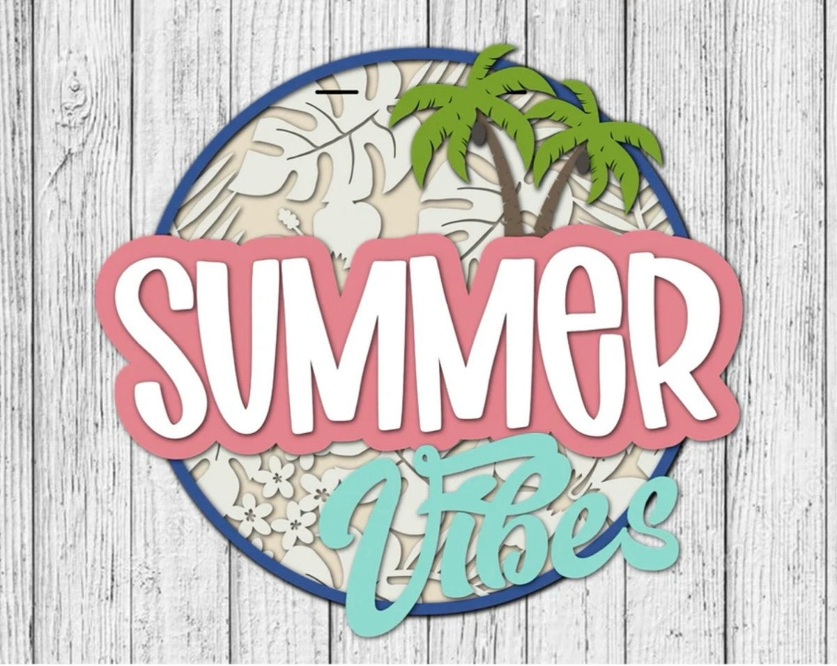 Summer Vibes Door Hanger - Finished