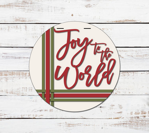 Joy to the World Stripes Door Hanger - Finished