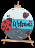 Welcome Lady Bug Door Hanger Sign - Finished