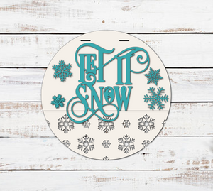 Let It Snow Elegant Door Hanger - Finished