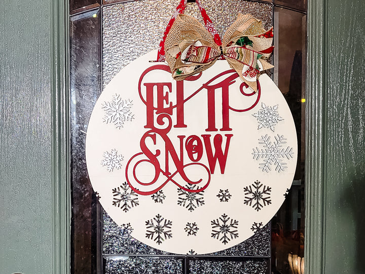 Let It Snow Elegant Door Hanger - Finished