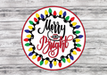 Merry and Bright Lights Door Hanger Finished