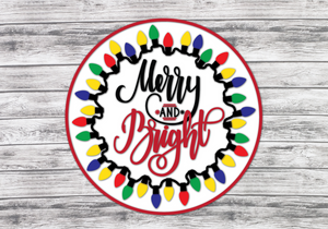 Merry and Bright Lights Door Hanger Finished