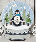 DIY Penguin Light Up Snowglobe With Lights - UnFinsihed Wood Only