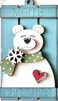 Polar Bear Merry Christmas Pallet Ornament