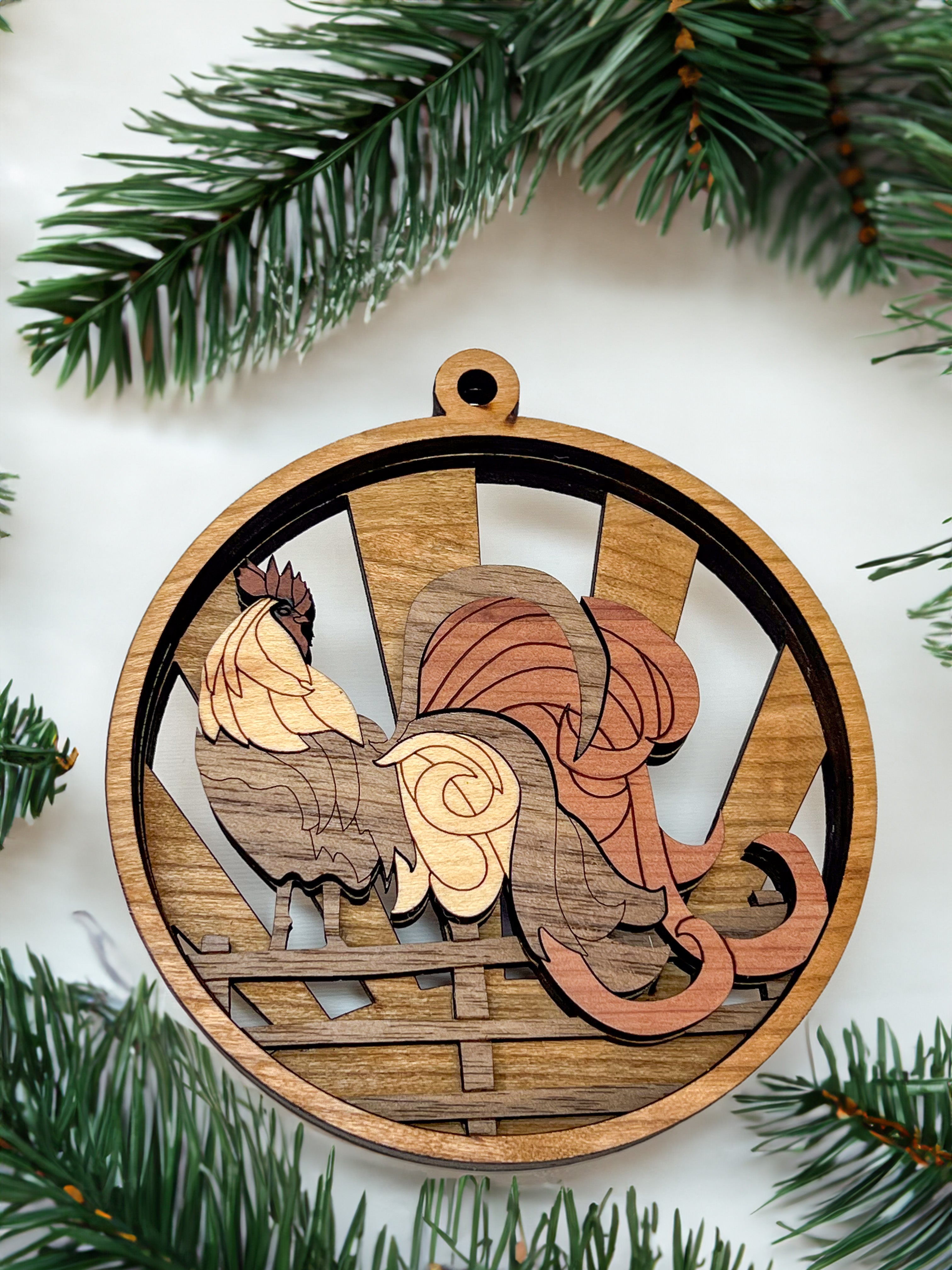 Handcrafted Rooster Ornament – A Touch of Rustic Charm for Your Home