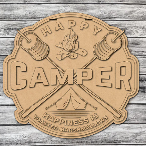 DIY Happy Camper/Toasted Marshmallow Door Hanger - Unfinished