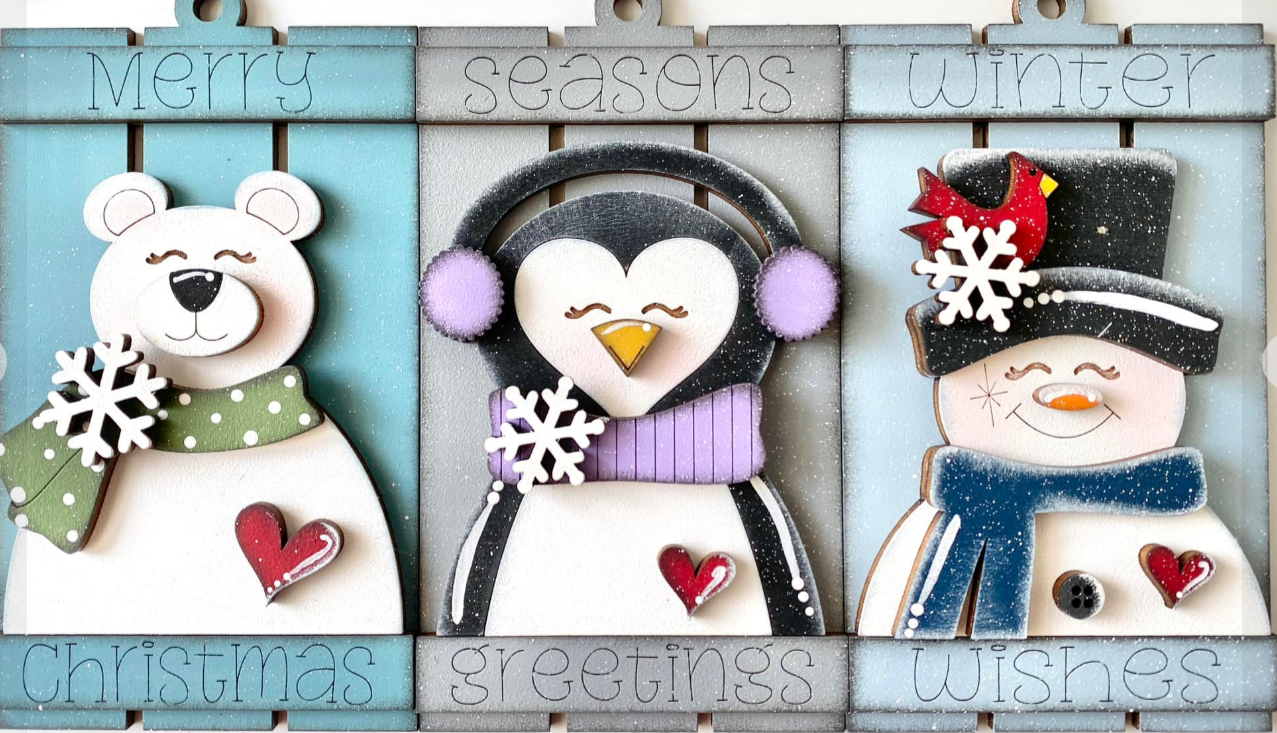 Snowman Winter Wishes  Pallet Ornament