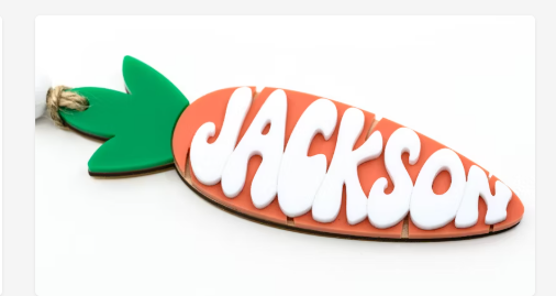 Easter Carrot Basket Name Tag