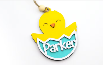 Easter Chick Basket Name Tag