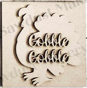 Gobble Gobble Turkey 6x6 sq
