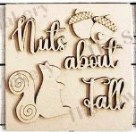 Nuts about Fall squirrel & acorns 6x6 sq