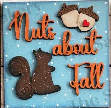 Nuts about Fall squirrel & acorns 6x6 sq