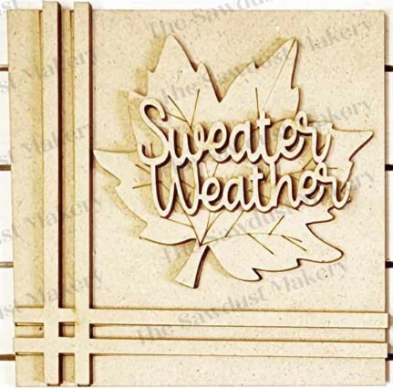 Sweater Weather Maple Leaf  6x6 sq