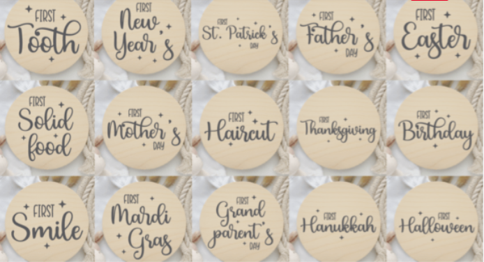 Baby Milestones 4" Tiles Full Set 48pc