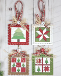 Small Quilt Ornaments set of 4 - Wood Only Unfinished