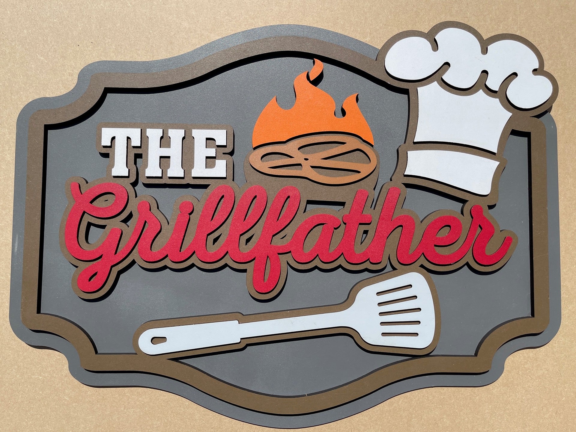 The Grillfather Door Hanger Sign - Finished