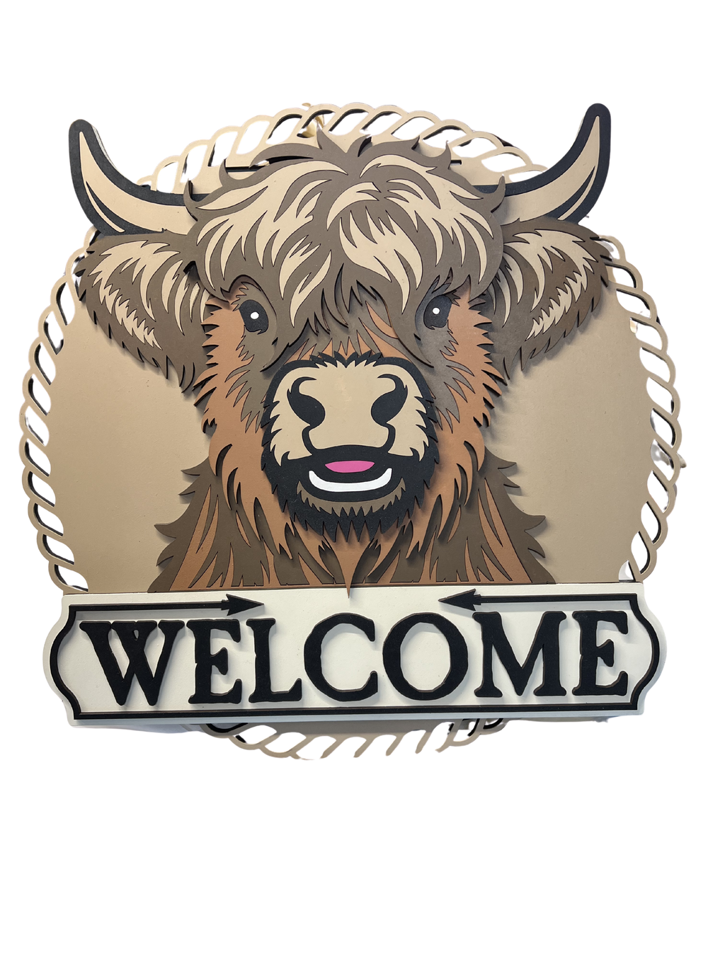 Highland Cow16" Door Hanger