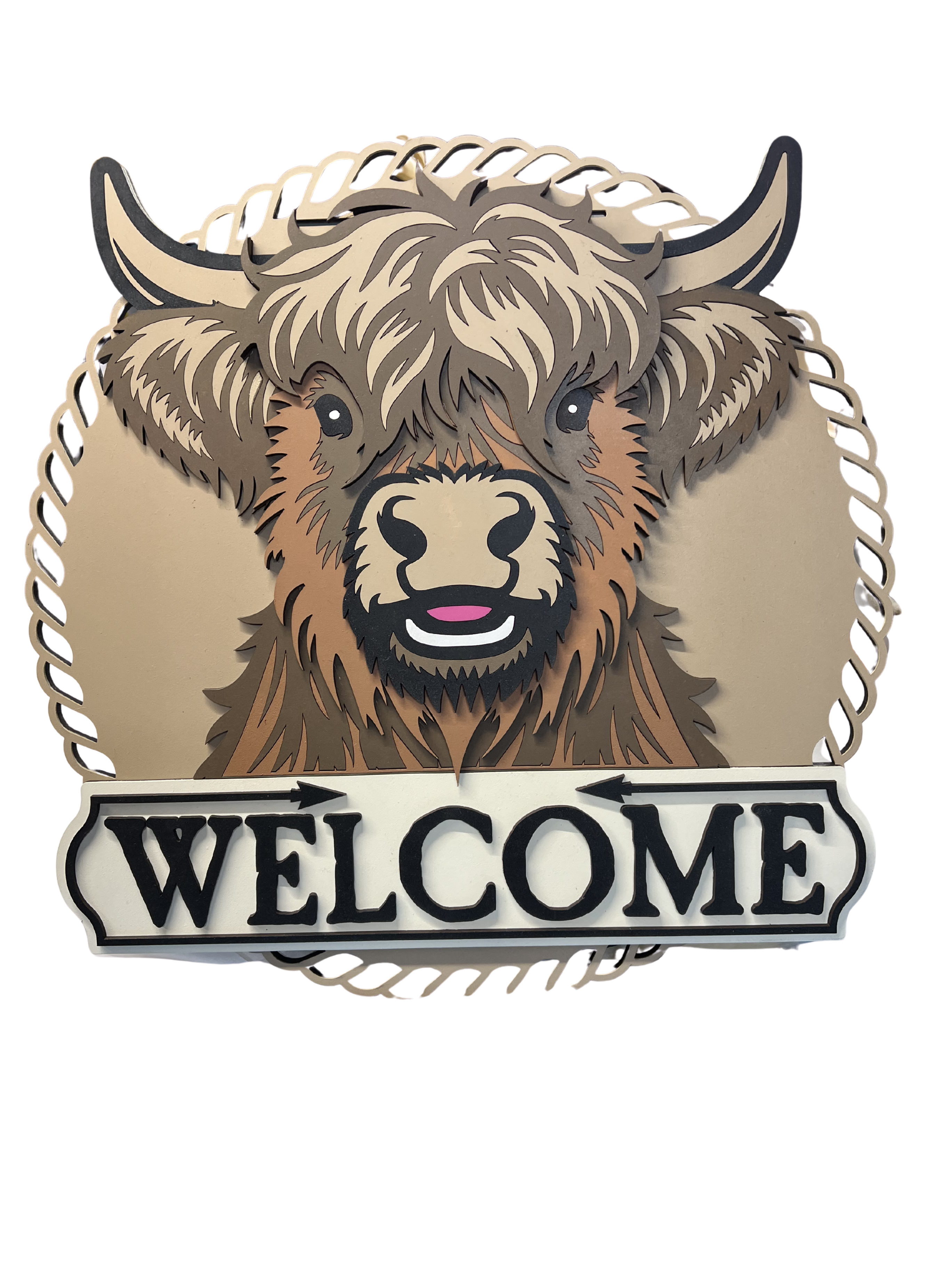Highland Cow16" Door Hanger