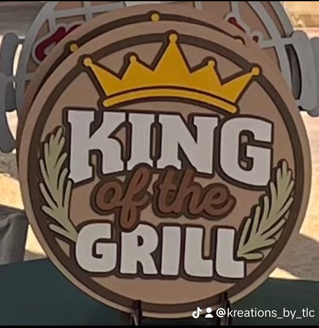 King of the Grill Door Hanger Sign - Finished